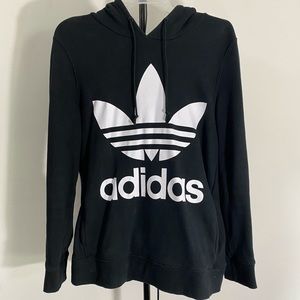 Black adidas hoodie trefoil logo
